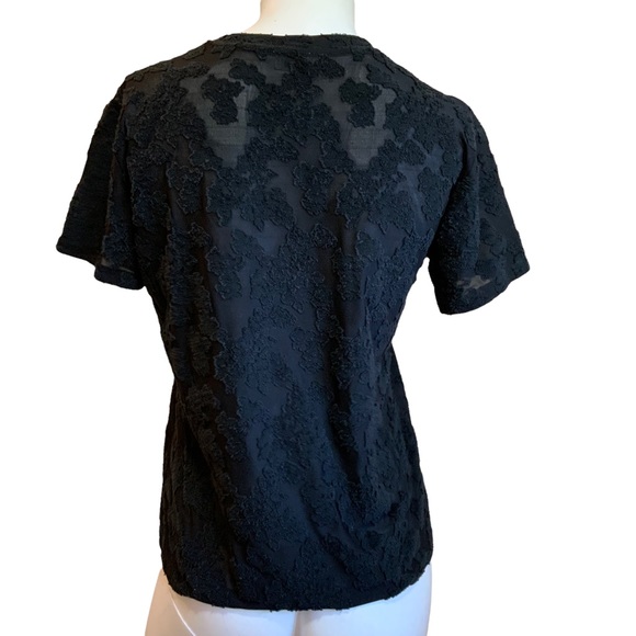 Aritzia Wilfred Free Black Lace Short Sleeve Top sz S - Picture 2 of 5